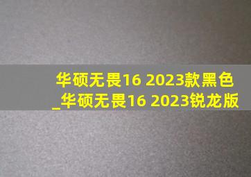 华硕无畏16 2023款黑色_华硕无畏16 2023锐龙版